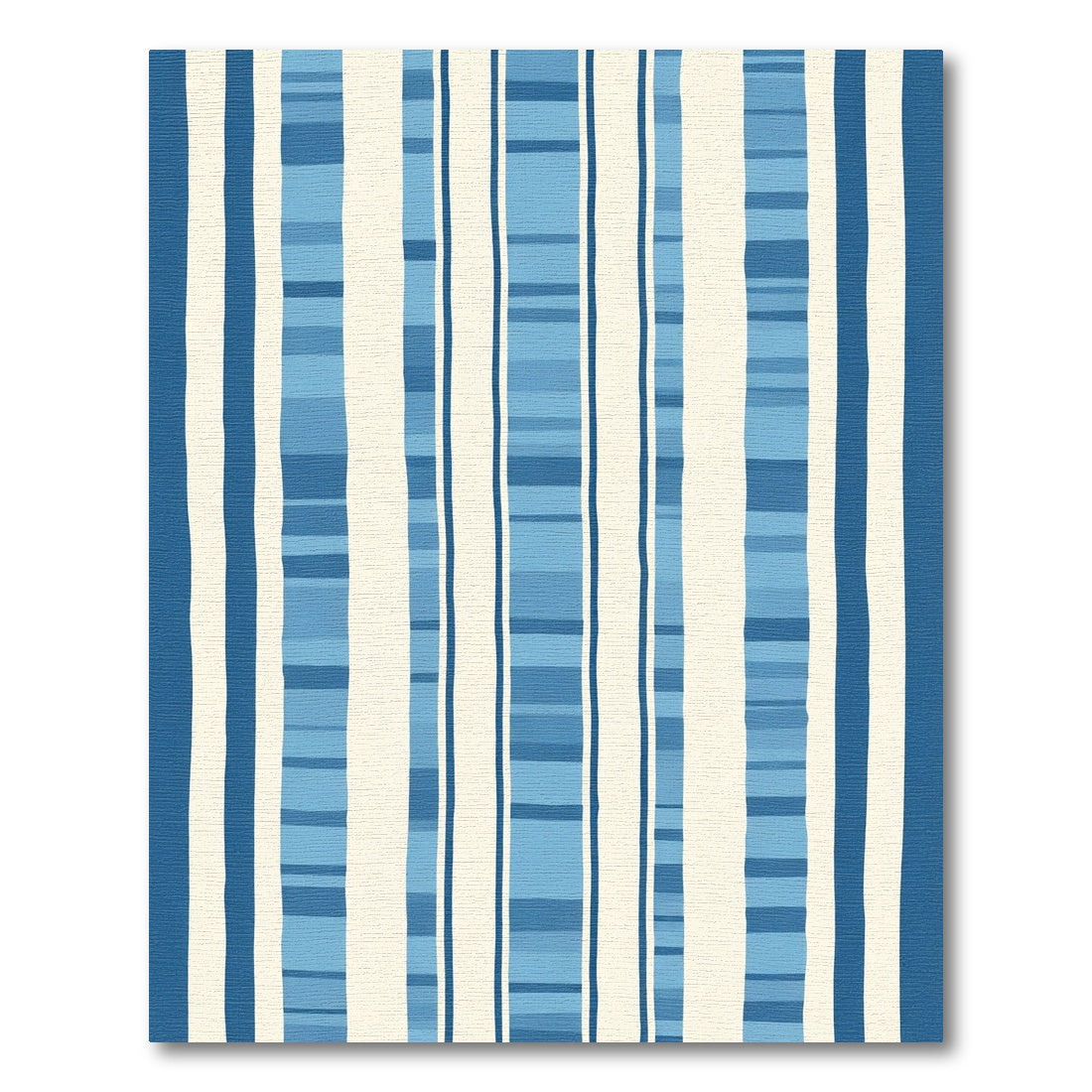 Coastal Blue Cream Striped Rug