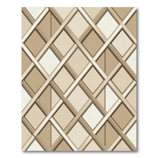 Neutral Beige Intersecting Lattice Geometric Rug