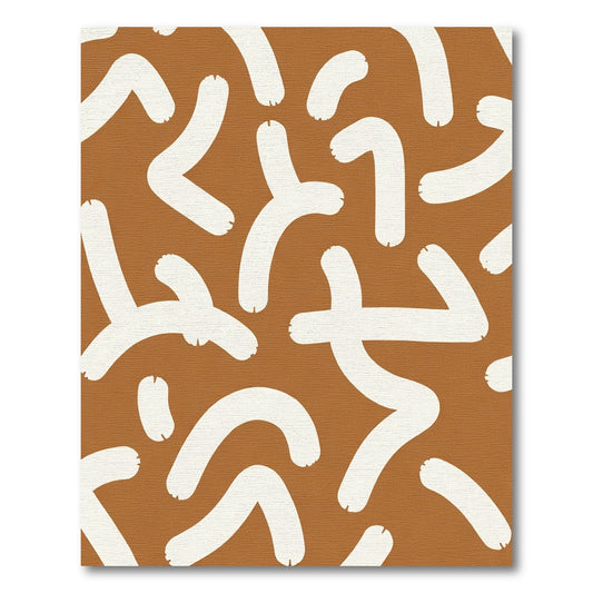 Terracotta Cream Brushstroke Play Rug
