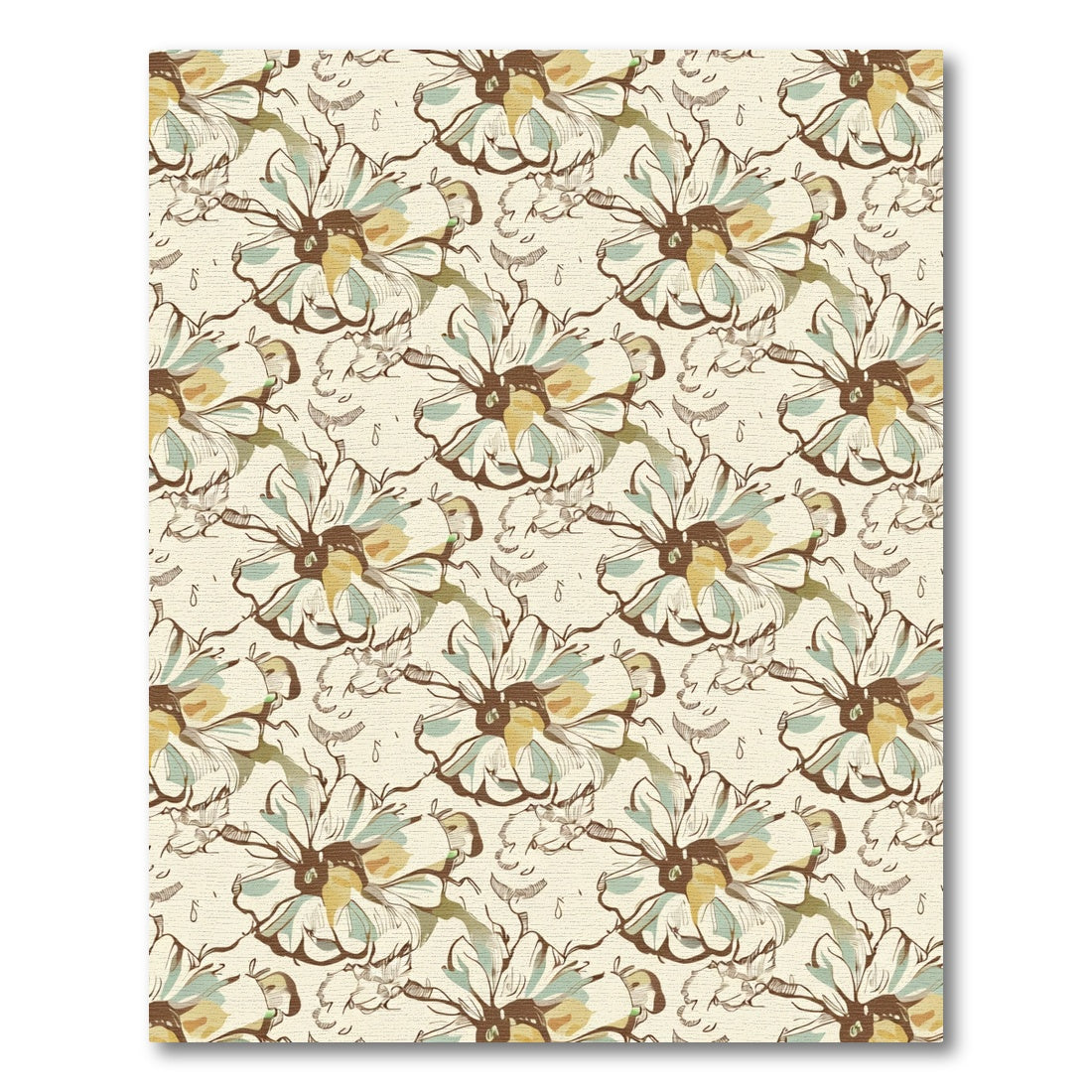 Sketchy Floral Medallion Cream Rug