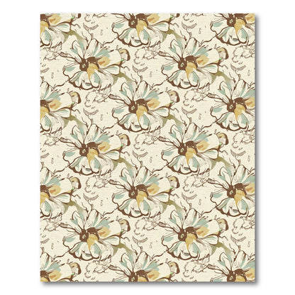 Sketchy Floral Medallion Cream Rug