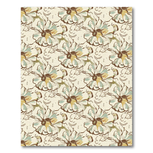 Sketchy Floral Medallion Cream Rug
