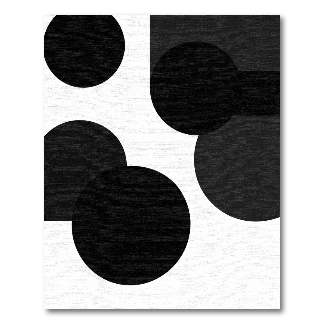 Black And White Abstract Circles Rug