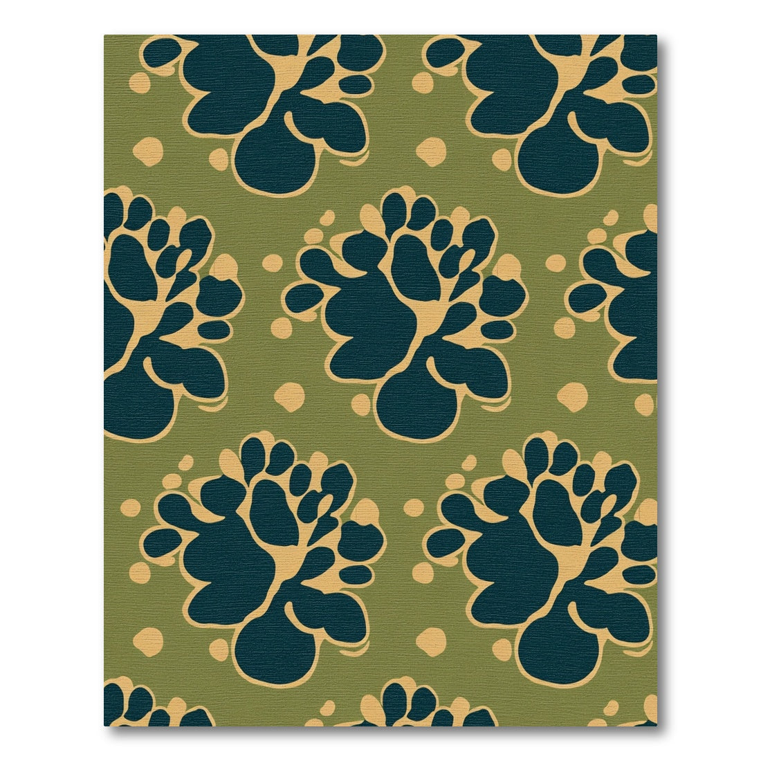 Deep Teal Organic Blossom Accents Rug