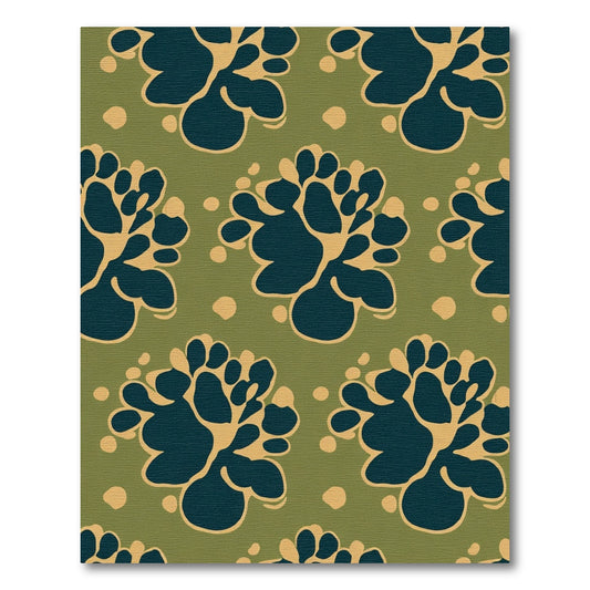 Deep Teal Organic Blossom Accents Rug