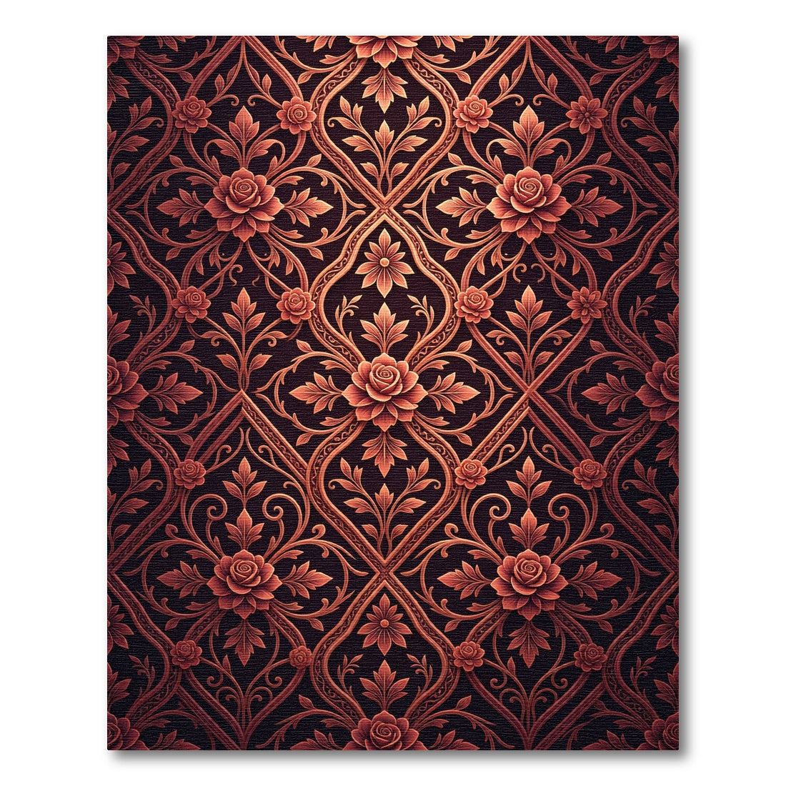 Luxe Rose Vine Lattice Rug