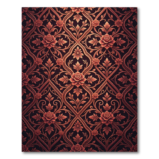 Luxe Rose Vine Lattice Rug