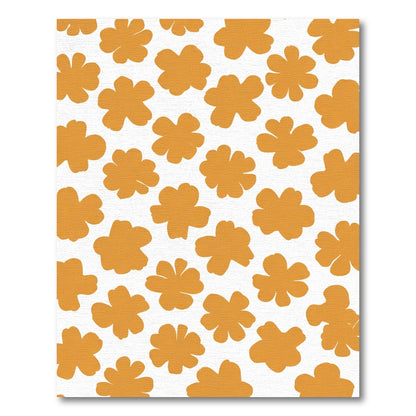 Golden Butterscotch Flower Scatter Rug