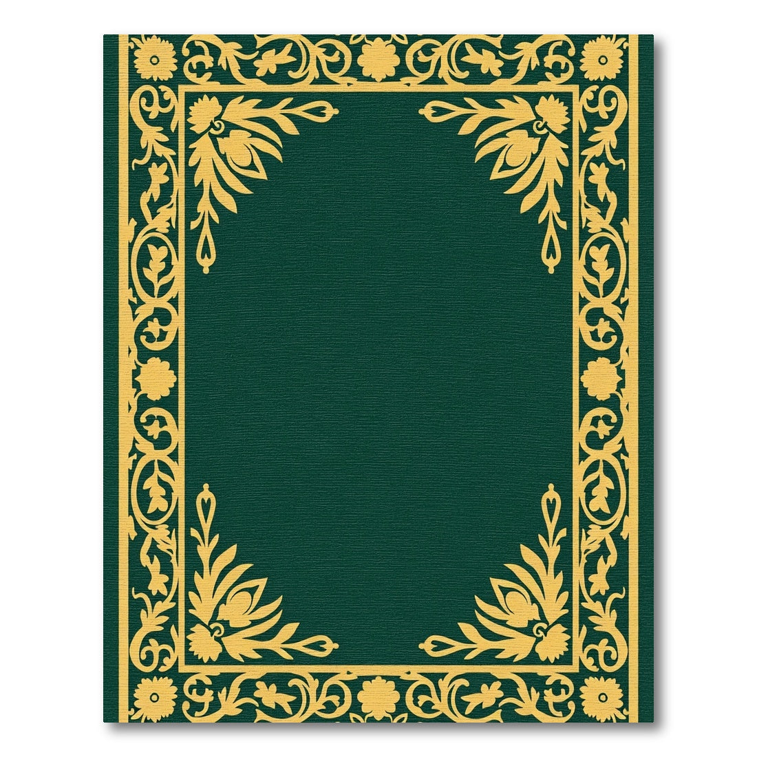 Ornate Gold Floral Border Rug