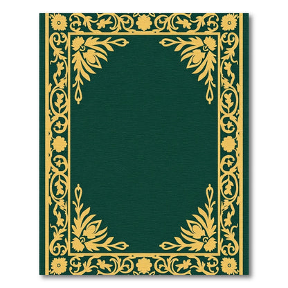 Ornate Gold Floral Border Rug