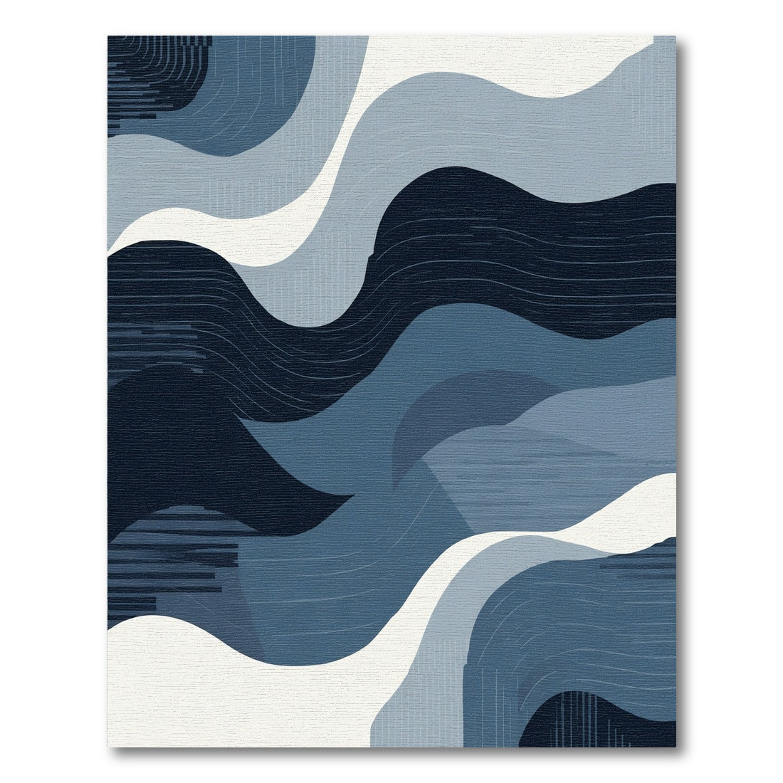 Abstract Blue Wave Landscape Rug