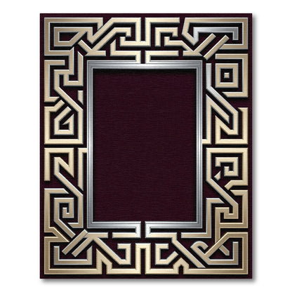 Metallic Gold Silver Geometric Maze Rug
