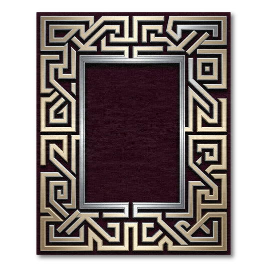Metallic Gold Silver Geometric Maze Rug