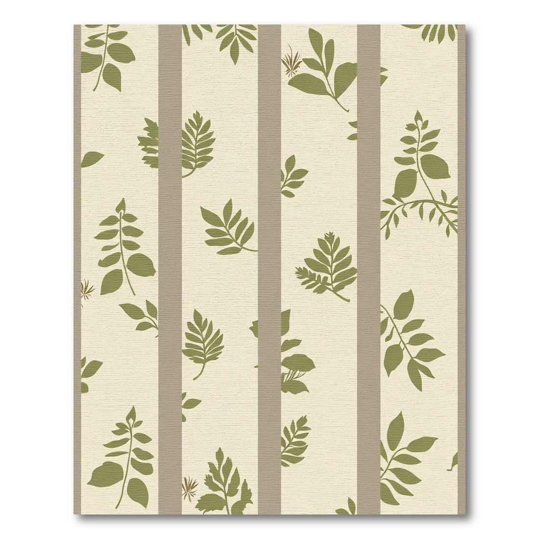 Olive Green Leafy Stripes Rug