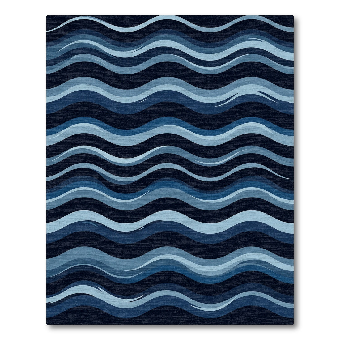 Deep Blue Gradient Wave Composition Rug