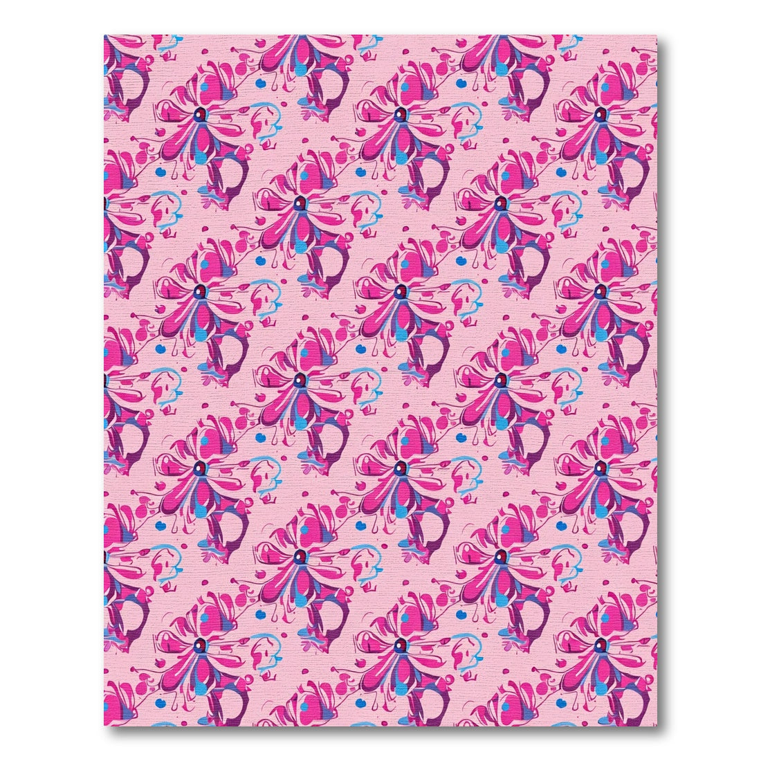Whimsical Pink Floral Swirl Rug
