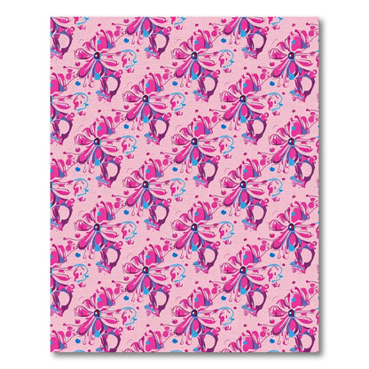 Whimsical Pink Floral Swirl Rug