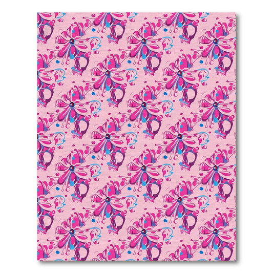 Whimsical Pink Floral Swirl Rug