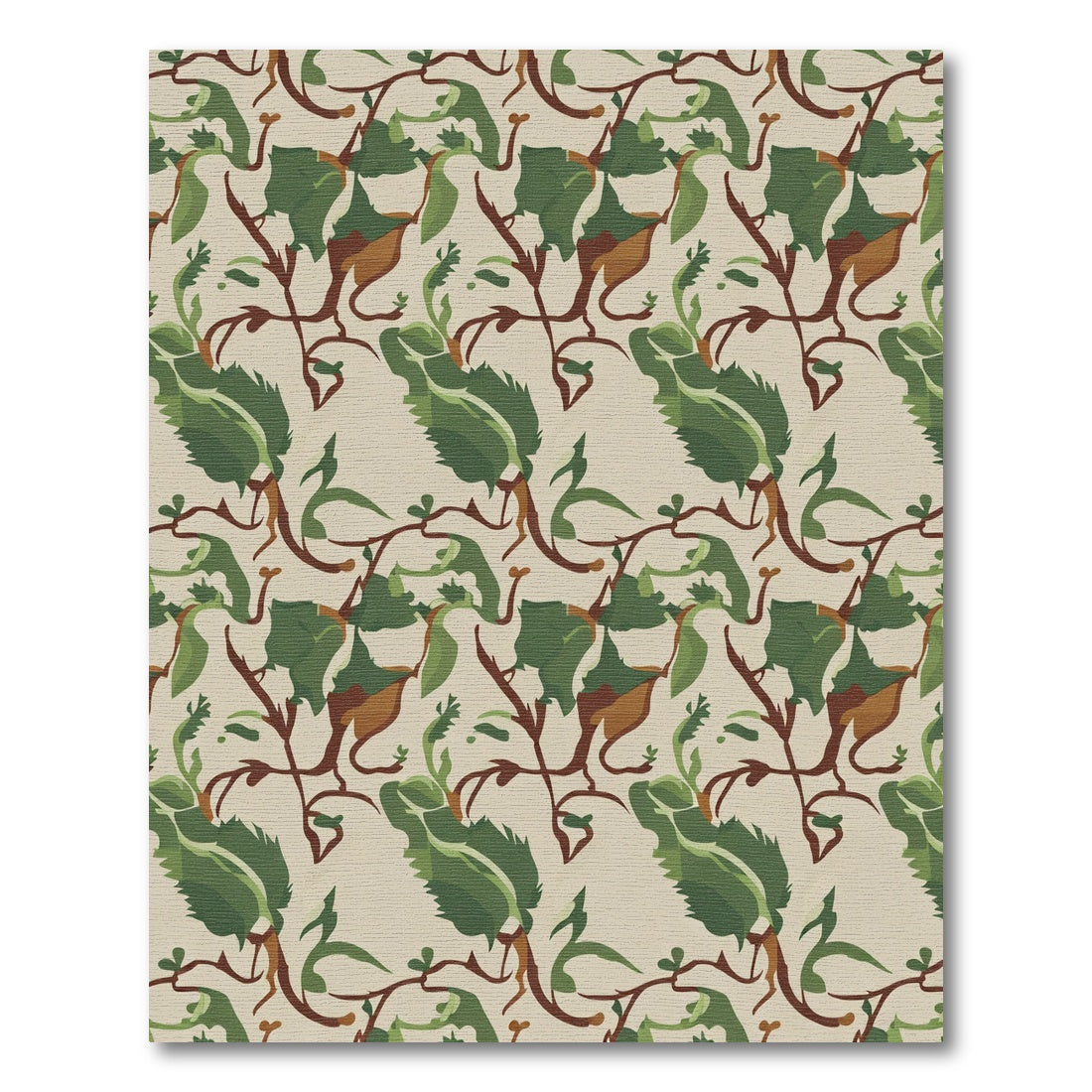 Verdant Leaf Vine Scroll Work Rug