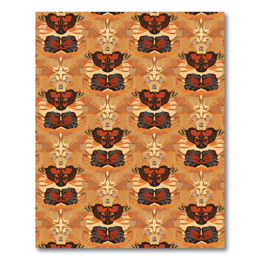 Earthy Orange Red Abstract Relic Rug
