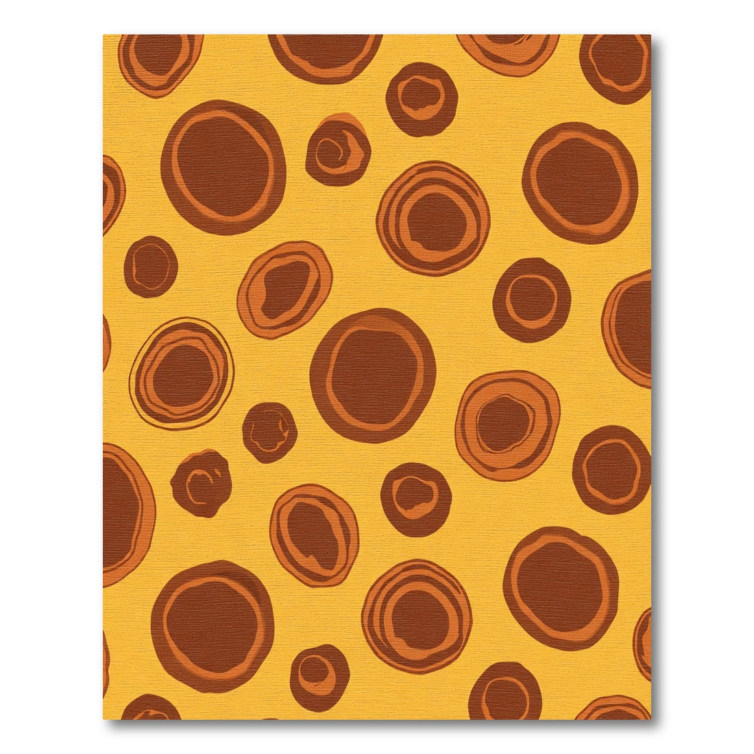 Golden Burnt Orange Abstract Circles Rug