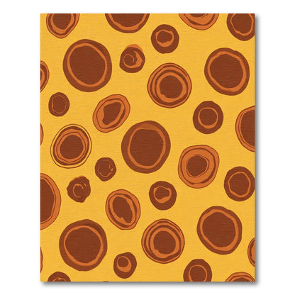 Golden Burnt Orange Abstract Circles Rug