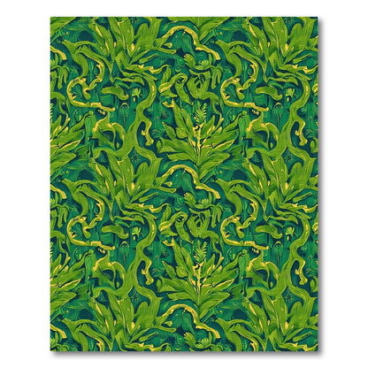 Emerald Jungle Lush Botanical Tapestry Rug