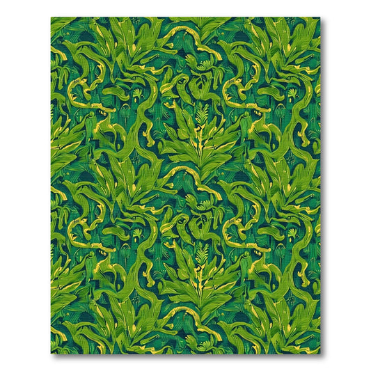 Emerald Jungle Lush Botanical Tapestry Rug