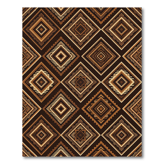 Earthy Diamond Lattice Geometric Rug