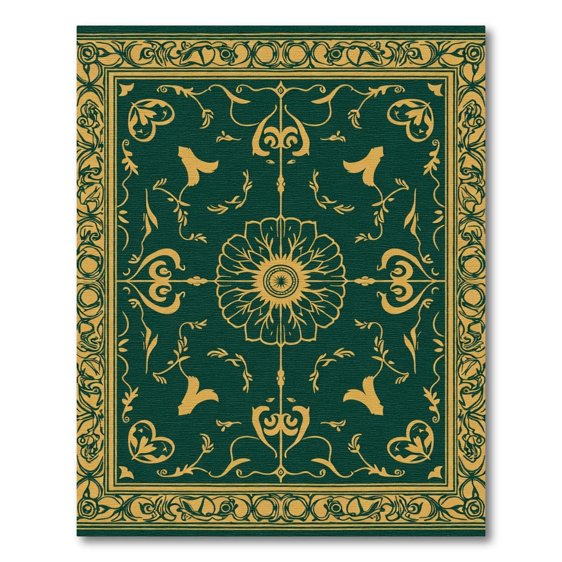 Gilded Verdant Vine Medallion Rug