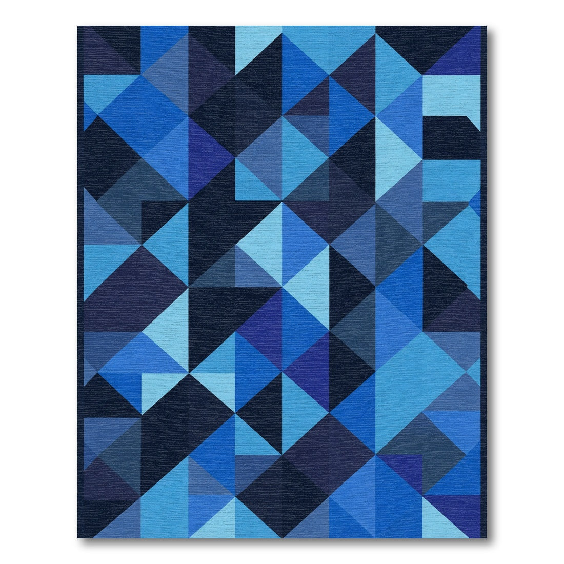 Geometric Blue Triangle Mosaic Rug