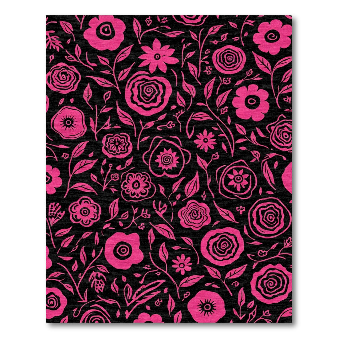 Hot Pink Floral Garden Vine Rug