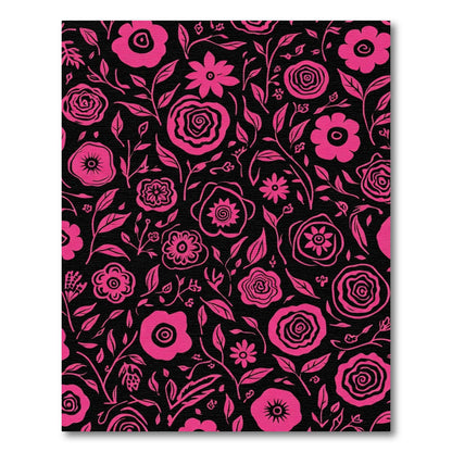 Hot Pink Floral Garden Vine Rug