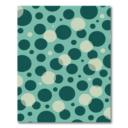 Teal Serene Circles Composition Rug