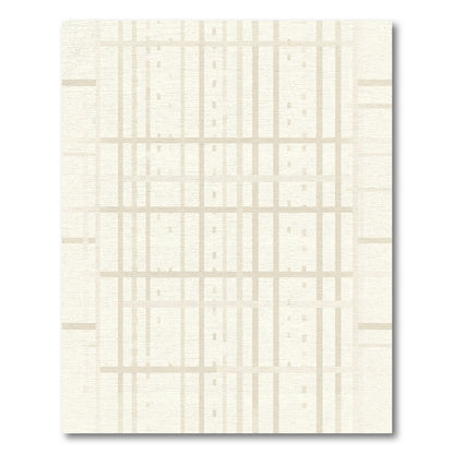 Minimalist Beige Grid Subtle Texture Rug