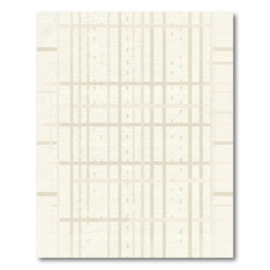 Minimalist Beige Grid Subtle Texture Rug