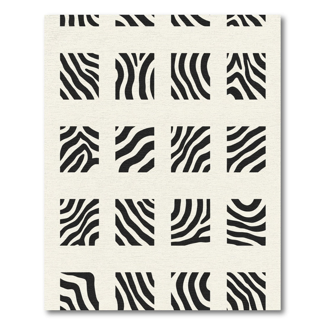Black And White Curved Stripes Rug