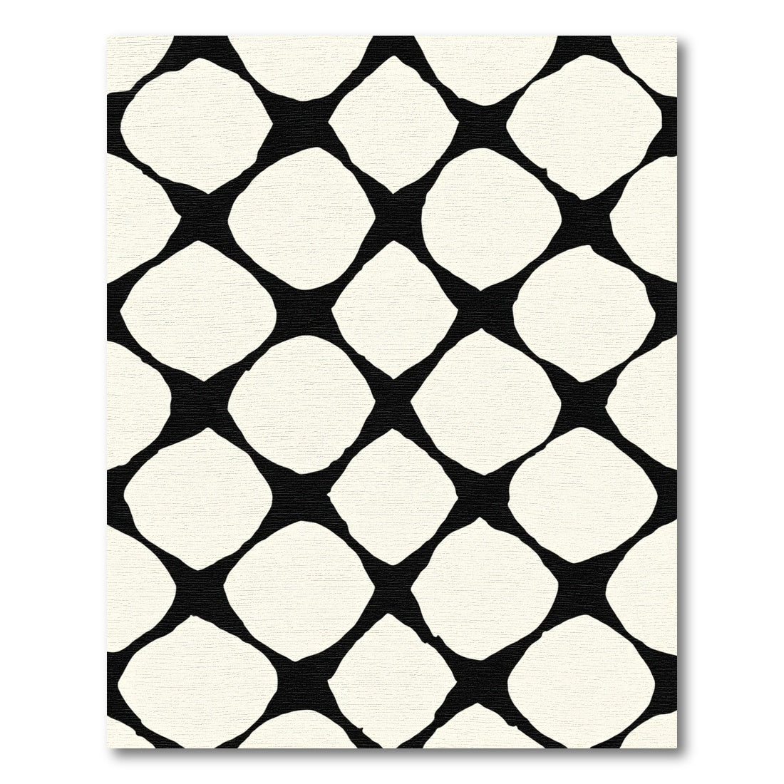 Black Cream Diamond Stripe Rug