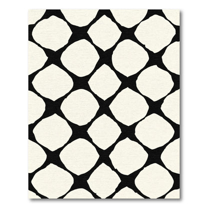 Black Cream Diamond Stripe Rug
