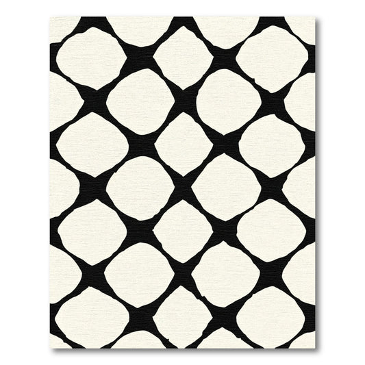 Black Cream Diamond Stripe Rug