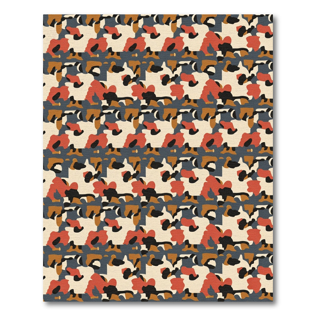 Abstract Blended Camouflage Forms Rug