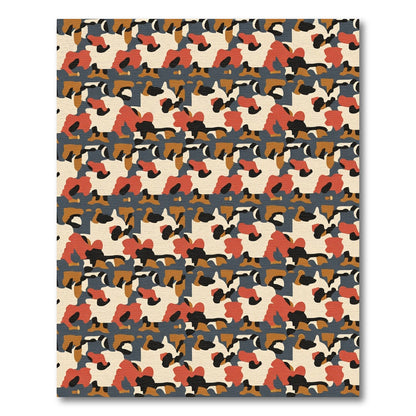 Abstract Blended Camouflage Forms Rug