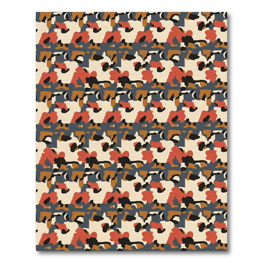 Abstract Blended Camouflage Forms Rug