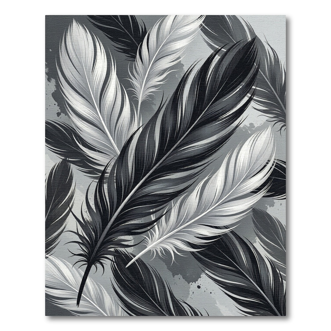 Monochromatic Feather Cluster Composition Rug