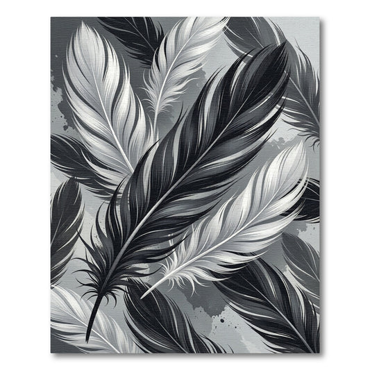 Monochromatic Feather Cluster Composition Rug