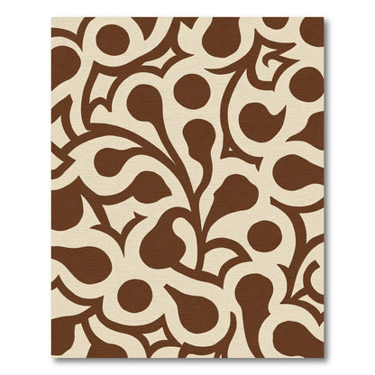 Brown Cream Organic Swirling Vine Rug