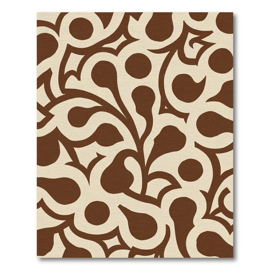 Brown Cream Organic Swirling Vine Rug