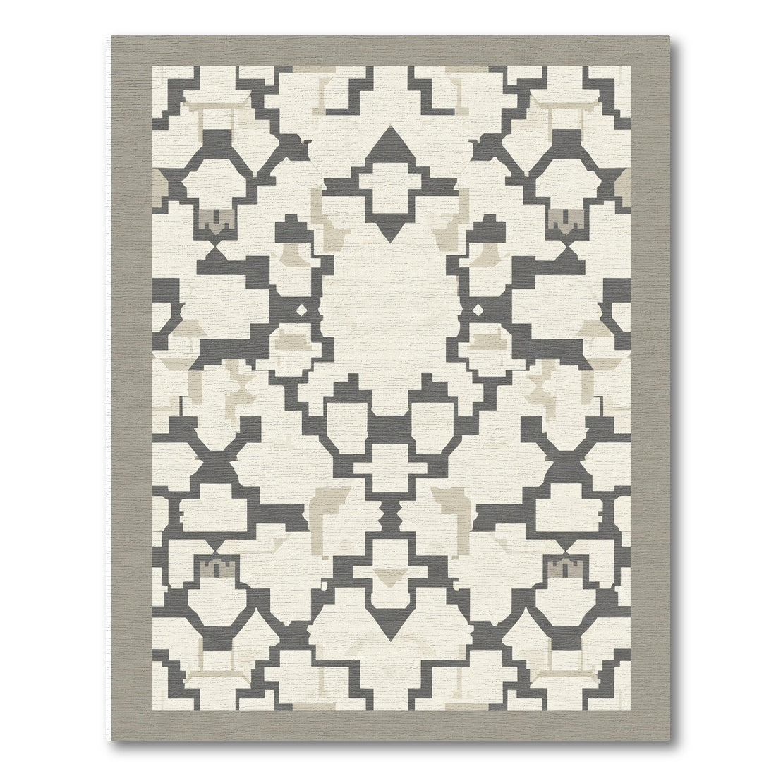 Neutral Geometric Arch Medallion Rug