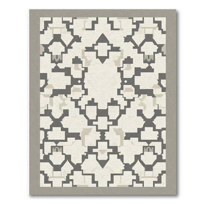 Neutral Geometric Arch Medallion Rug
