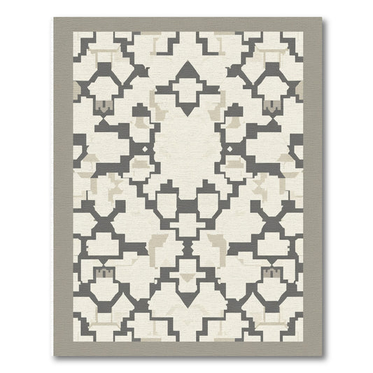 Neutral Geometric Arch Medallion Rug